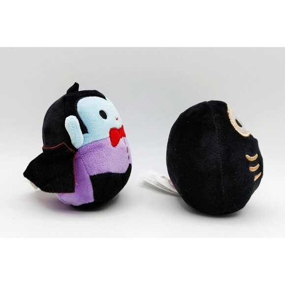 Squishmallow 4.5" Plush Stix Skeleton Black Gold & Vlad Vampire Dracula - Picture 3 of 6